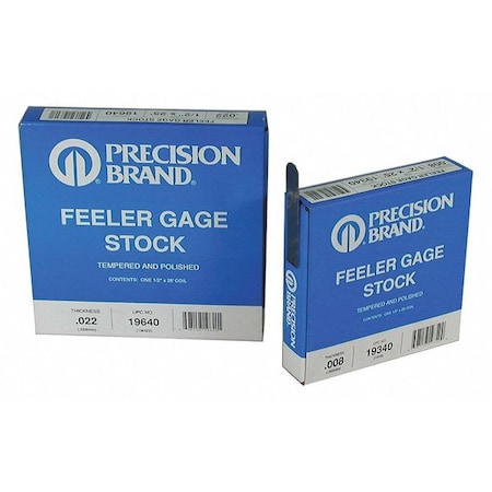 Feeler Gauge,High Carbon Steel,0.0150 In
