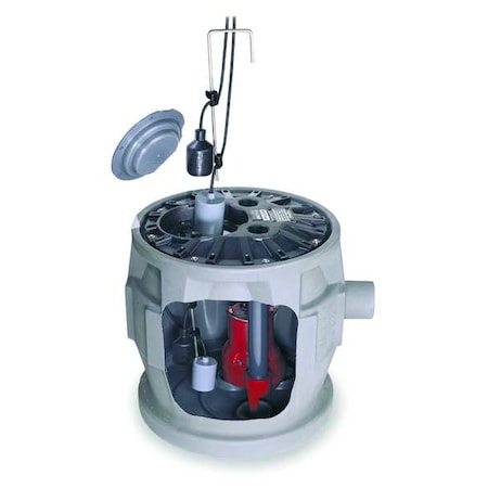 Sewage Ejector System, 2/5 hp, 115V AC