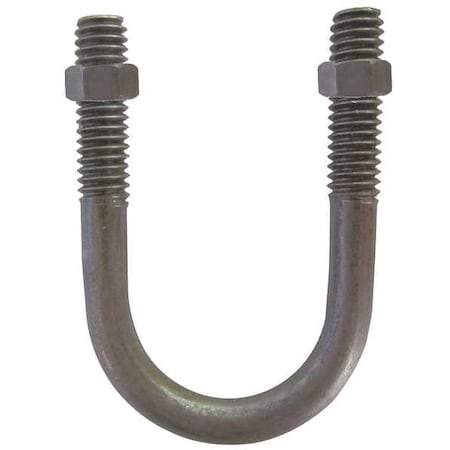 Round U-Bolt, 5/16"-18, 1 3/8 in W, 2 3/16 in H, Plain Stainless Steel, 10 PK