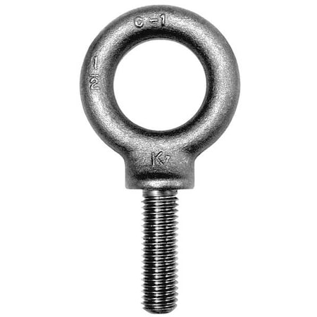 Eye Bolt With Shoulder, 1/2"-13, 1-1/2 in Shank, 1-3/16 in ID, Steel, Zinc Plated