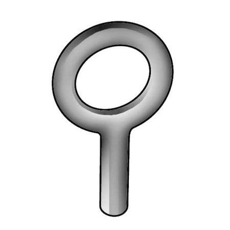 Eye Bolt Without Shoulder, Unthreaded, 1-1/4 in Shank, 1 in ID, Steel, Plain