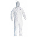 Hooded Disposable Coverall,White,L,PK25