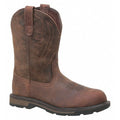 Men's Western Boot, 8 1/2 EE, Steel Toe, 10 in H, Brown, 10014241