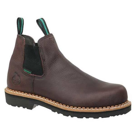 Men's Waterproof Chelsea Work Boot, 8.5 W, Steel Toe, 5 in H, Soggy Brown, GR530