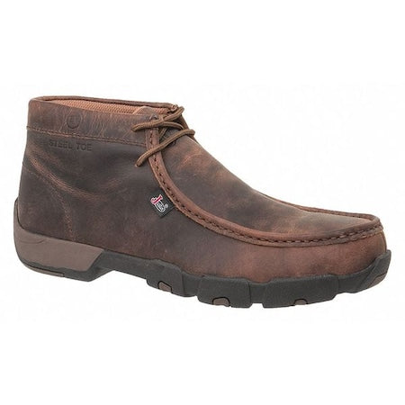 Men's Chelsea Boot, 14 W, Steel Toe, 4 in H, Brown, 235