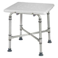 Smooth Tub and Shower Seat, 21" L, Aluminum, Plastic, Textured