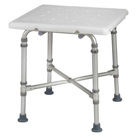 Smooth Tub and Shower Seat, 21" L, Aluminum, Plastic, Textured