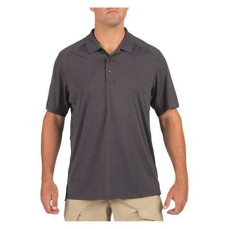 Men's Tactical Polo Shirt, 100% Polyester, Button, 0 Pocket(s), Storm Gray, L