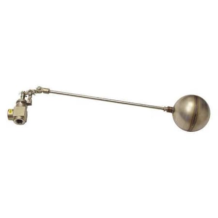 Float Valve,1/2" Size,FNPT,16" Rod L