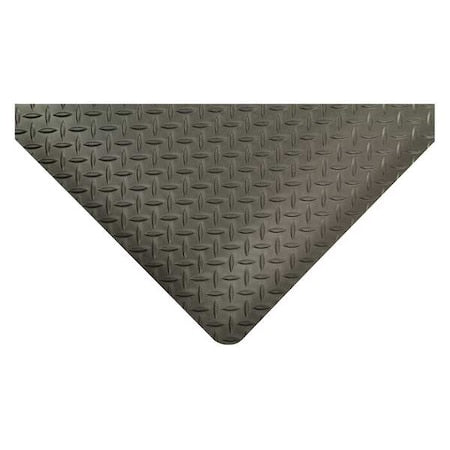 Antifatigue Mat, 8 ft. L x 2 ft. W, 9/16" Thickness, Vinyl, Diamond Plate, Black