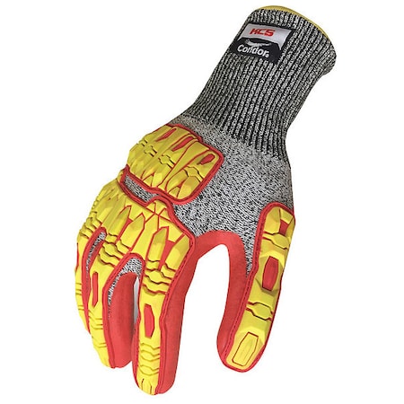 Hi-Vis Cut Resistant Impact Coated Gloves, Cut Level 3 ,Nitrile ,Sandy ,XL 1 PR