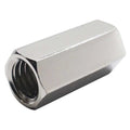Coupling Nut, M6-1.00, 18-8 Stainless Steel, Not Graded, NL-19, 18 mm Lg, 10 mm Hex Wd, 25 PK