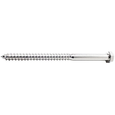 Lag Screw, 1/4 in, 1 in, 18-8 Stainless Steel, NL-19(SM) Hex External Hex Drive, 25 PK