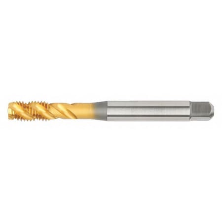 Spiral Flute Tap, M8-1.25, Semi-Bottoming, Metric, 3 Flutes, TiN
