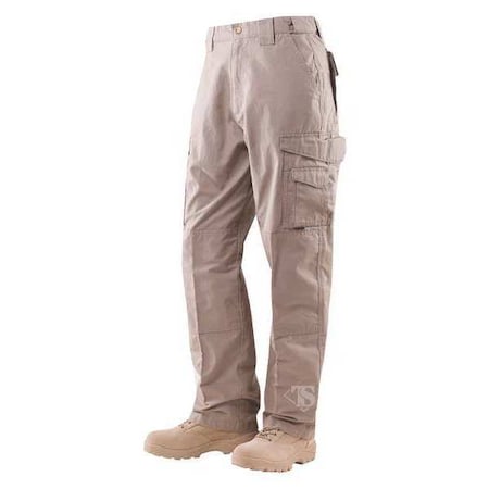 Men's Tactical Pants, 38 in, Khaki, 35% Cotton, 65% Polyester