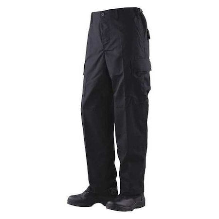 Men's Military Pants, XL, Black, 35% Cotton, 65% Polyester