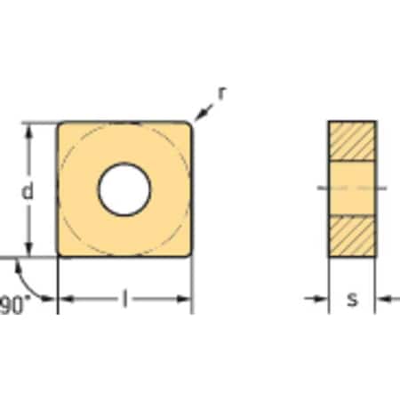 Square Turning Insert, Square, 3, SNMG, 2, Carbide
