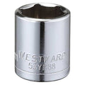 WESTWARD 3/8 in Drive, 16mm Hex Metric, Socket, 6 Points,  Steel, Chrome, 16 mm
