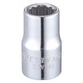 WESTWARD 1/2 in Drive, 1/2" Triple Square SAE, Socket, 12 Points,  Steel, Chrome, 1/2 in