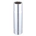 WESTWARD 1/2 in Drive, 9/16" Triple Square SAE, Socket, 12 Points,  Steel, Chrome, 9/16 in