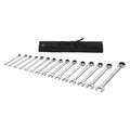 Ratcheting Wrench Set, Metric, 6 mm to 20 mm Head Sizes, 15-Piece