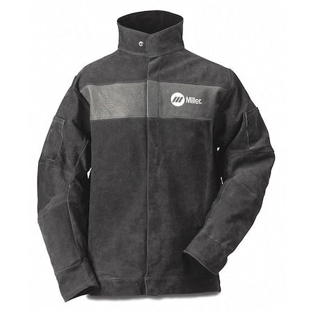 Welding Jacket, 4XL, 2 oz Pigskin, Snaps Closure