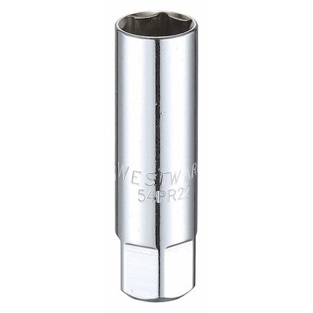 WESTWARD 3/8 in Drive, SAE Socket, 6 Points, Spark Plug 9/16 in, Steel