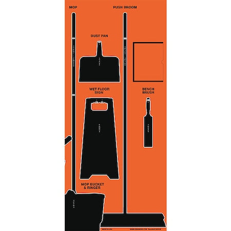Shadow Board, 68 in H, 30 in W, Orange