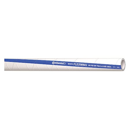 Food Hose,1" ID x 10 ft.,White