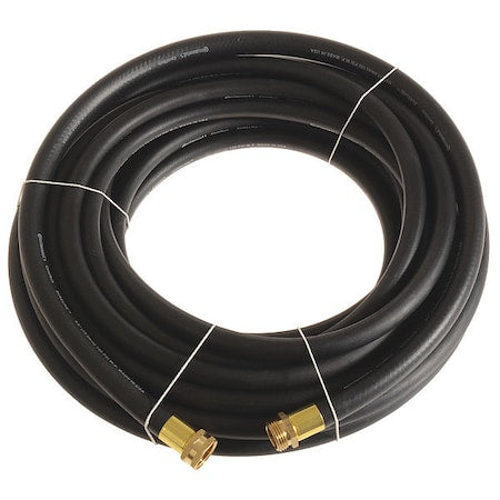 5/8 in ID x 75 ft L Garden Hose, EPDM Tube, Black, Brass x Brass Fitting
