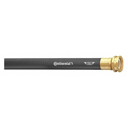5/8 in ID x 50 ft L Garden Hose, EPDM Tube, Black, Brass x Brass Fitting