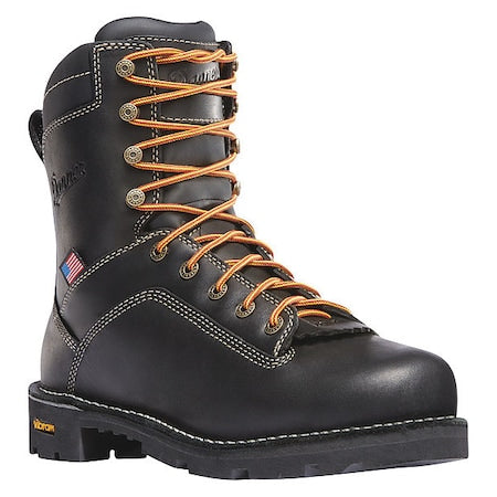 Men's 8-Inch Work Boot, 8, Alloy Toe, 8 in H, Black, 17311
