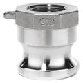 Cam and Groove Fitting, 304SS, A, 1-1/2" Adptr x 1-1/2" Female NPT