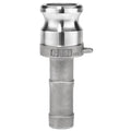 Cam and Groove Adapter, Hose Shank, SS
