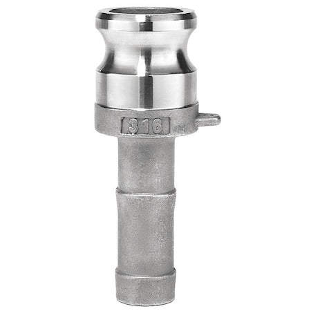 Cam and Groove Adapter, Hose Shank, SS