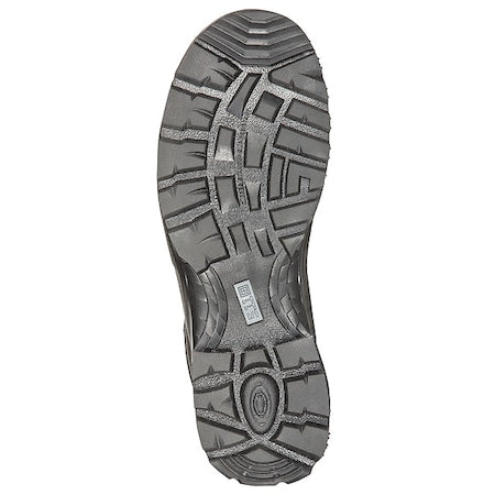Military/Tactical Boot, Leather/Fabric Upper, Rubber Outsole, Plain Toe, Side Zipper, Black, 10-1/2