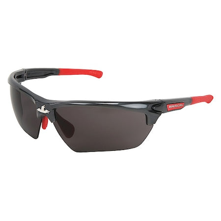Dominator (DM3), Safety Glasses, MAX6 Anti-Fog, Polycarbonate Lens, Gun Metal Frame, Half Frame
