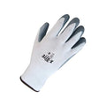 Coated Gloves, Foam Nitrile, Smooth, Palm, Not Rated Abrasion Level, Gray/White, S (7) 1 PR