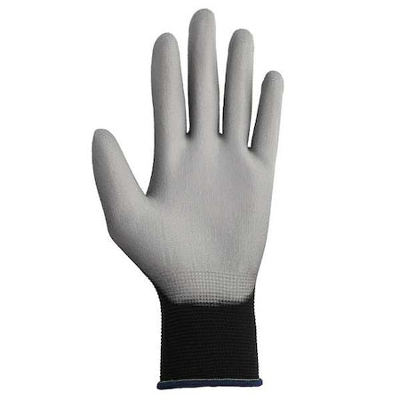 Coated Gloves, Polyurethane, Flat, Palm, 3 Abrasion Level, Black, XS (6) 1 PR
