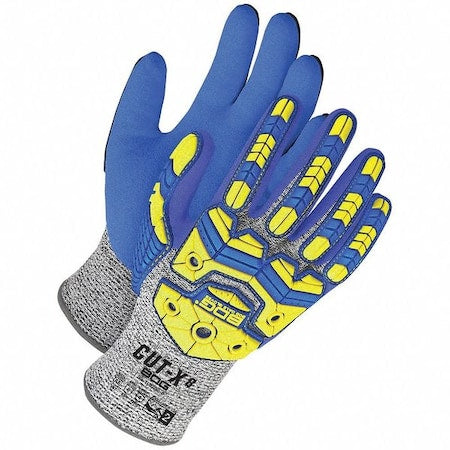 Cut-Resistant Impact Gloves, Cut Level A8 ,Dipped ,Nitrile ,Sandy ,XS 1 PR