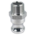 Cam and Groove Adapter, 1/2", 316 SS, Fitting Type: MNPT