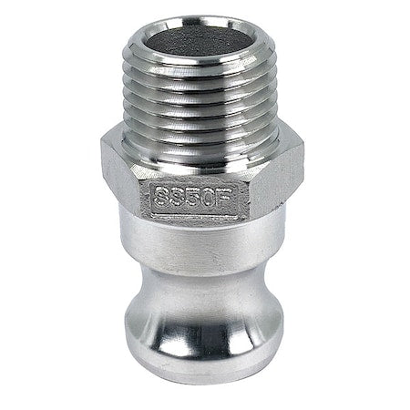 Cam and Groove Adapter, 1/2", 316 SS, Fitting Type: MNPT