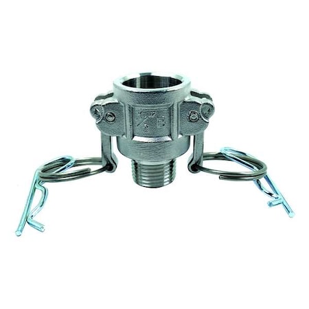 Cam and Groove Coupling, 1/2", 316 SS, Fitting Type: MNPT