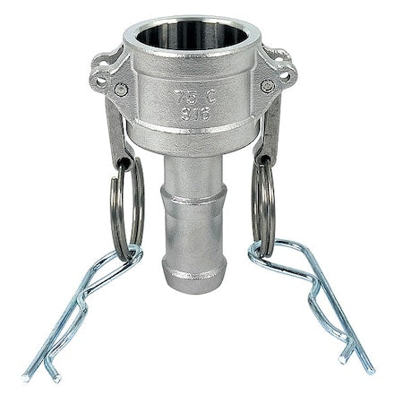 CamGrooveCouplng,Hose Shank,SS,Nitrile