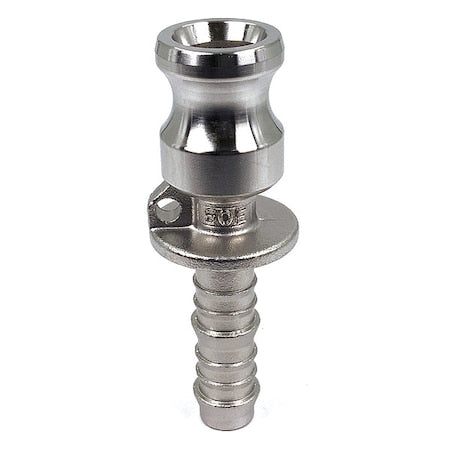 Cam and Groove Adapter, Hose Shank, SS