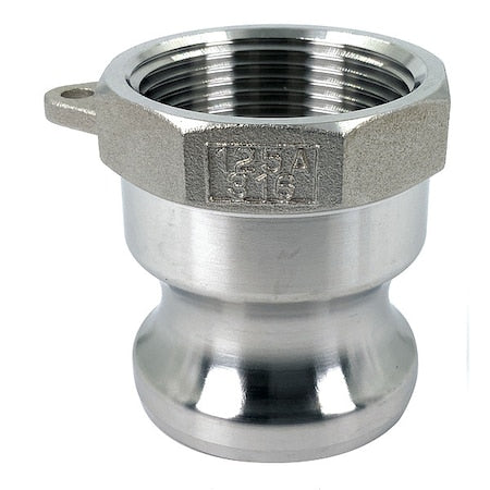 Cam and Groove Adapter, Threaded, SS