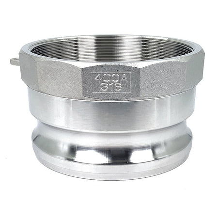 Cam and Groove Adapter, Threaded, SS