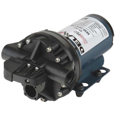 Diaphragm Pump, Polypropylene, Santoprene, 12VDC, 3.0 GPM 140 Degrees F