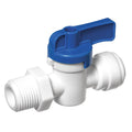 Manual 2-Way Ball Valve,PushxMNPT,Acetal