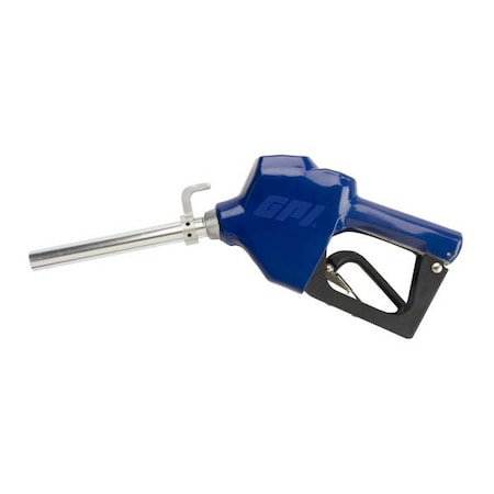 Fuel Nozzle, Blue, Straight, 17 in Aluminum Spout